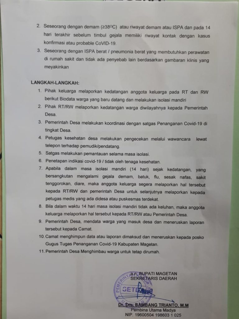 Beredar Surat Bupati Magetan Tentang Penundaan Rencana Mudik